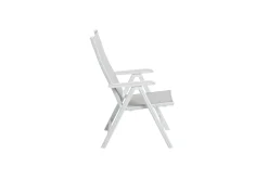 Discount Boulevard/Basic Plus Gartenessgruppe, weiß, Aluminium, Klapptisch 140 x 95 cm, 4 Klappstühle Garten-Essgruppen|Aluminium-Gartenmöbel