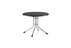 Hot BOULEVARD Klapptisch, silber/anthrazit, Alu/KETTALUX, Ø100cm, klappbar, robust, 0307016-0000 Gartentische|Aluminium-Gartenmöbel