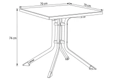 Online BOULEVARD Klapptisch, silber/anthrazit, Aluminium/KETTALUX, 70 x 70 cm, pflegeleicht, schmutzabweisend Gartentische|Aluminium-Gartenmöbel