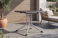 Online BOULEVARD Klapptisch, silber/anthrazit, Aluminium/KETTALUX, 70 x 70 cm, pflegeleicht, schmutzabweisend Gartentische|Aluminium-Gartenmöbel