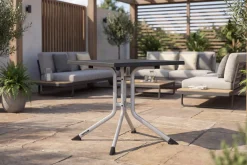 Online BOULEVARD Klapptisch, silber/anthrazit, Aluminium/KETTALUX, 70 x 70 cm, pflegeleicht, schmutzabweisend Gartentische|Aluminium-Gartenmöbel