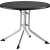 Clearance BOULEVARD Klapptisch, silber/anthrazit, Aluminium/KETTALUX, Ø 70 cm, klappbar, schmutzabweisend Gartentische|Aluminium-Gartenmöbel