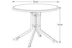 Clearance BOULEVARD Klapptisch, silber/anthrazit, Aluminium/KETTALUX, Ø 70 cm, klappbar, schmutzabweisend Gartentische|Aluminium-Gartenmöbel