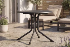 Sale BOULEVARD Klapptisch, anthrazit, Aluminium/KETTALUX, Ø 70 cm, schmutzabweisend, klappbar, rund Gartentische