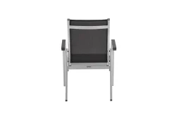 Sale Cubic/Basic Plus Garten-Essgruppe, silber/anthrazit, Alu/Textilene, Tisch 160 x 90 cm, 4 Stapelsessel, 2 Klappstühle Garten-Essgruppen