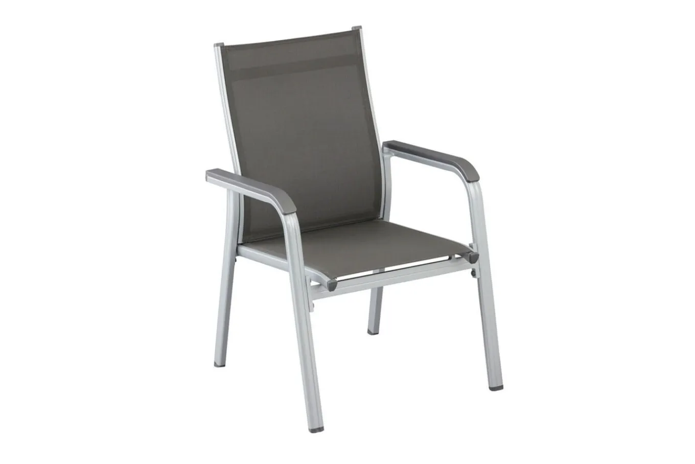 Sale Cubic/Basic Plus Garten-Essgruppe, silber/anthrazit, Alu/Textilene, Tisch 160 x 90 cm, 4 Stapelsessel, 2 Klappstühle Garten-Essgruppen