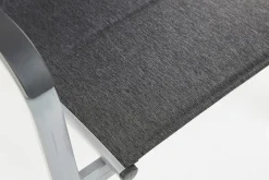 Hot Cubic/ Basic Plus Padded Garten-Essgruppe, silber/anthrazit, Alu/Textilene, Tisch 160x90 cm, 4 Stapelsessel, 2 Klappstühle, gepolstert Aluminium-Gartenmöbel