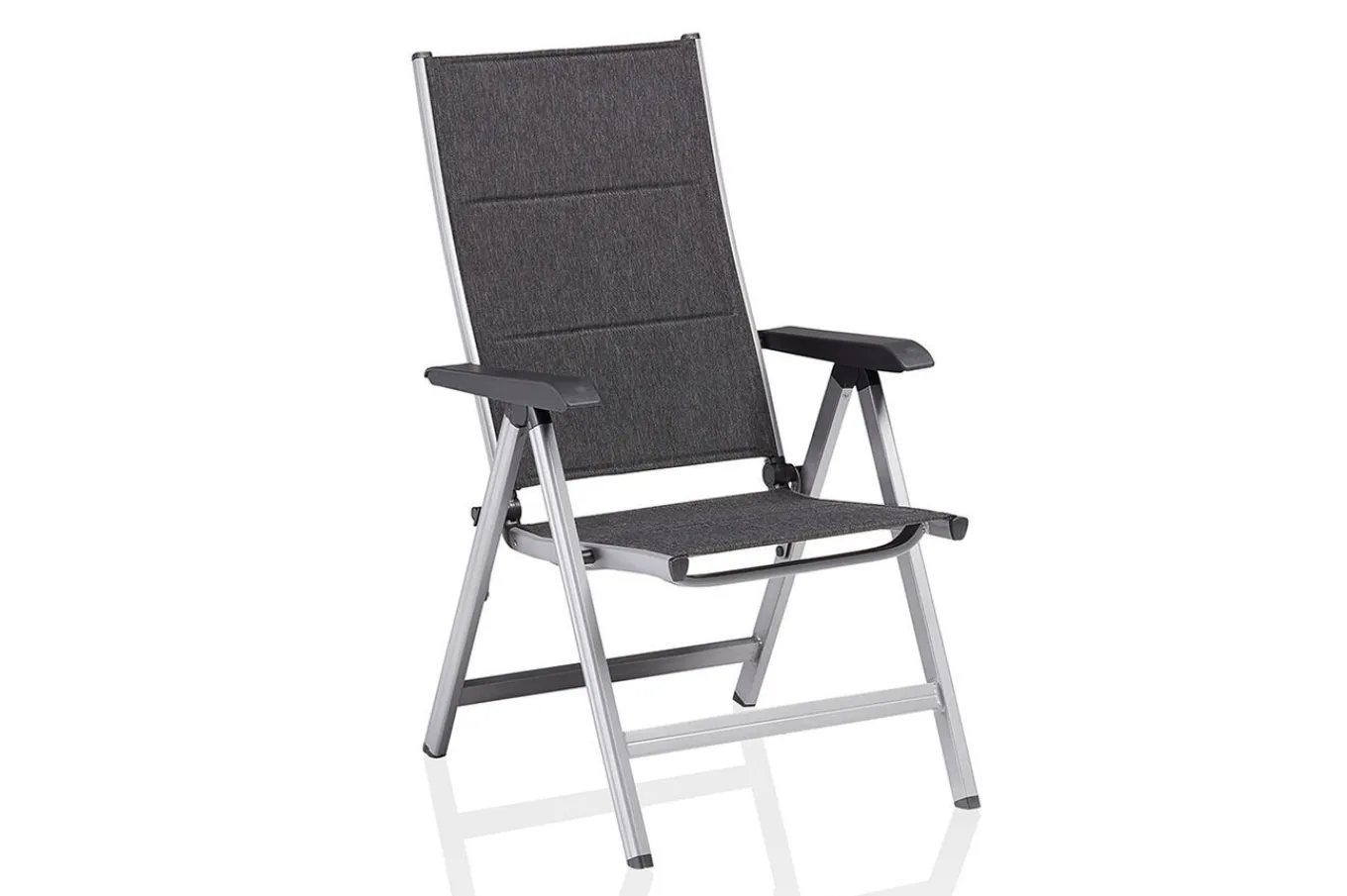 Sale Cubic/ Basic Plus Padded Garten-Essgruppe, silber/anthrazit, Alu/Textilene, Tisch 160 x 90 cm, 4 Klappstühle Garten-Essgruppen