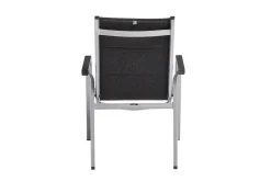 Best Cubic/ Basic Plus Padded Garten-Essgruppe, silber/anthrazit, Alu/Textilene, Tisch 160x90 cm, 6 Stapelsessel Garten-Essgruppen