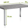 Sale Cubic Esstisch, silber/anthrazit, Aluminium, 160x90 cm, 0301821-0100 Gartentische