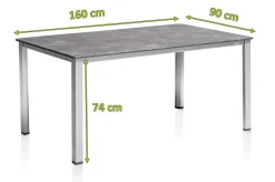 Sale Cubic Esstisch, silber/anthrazit, Aluminium, 160x90 cm, 0301821-0100 Gartentische