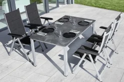 Sale Cubic Esstisch, silber/anthrazit, Aluminium, 160x90 cm, 0301821-0100 Gartentische
