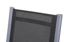 Clearance Cubic Garten-Essgruppe, silber/anthrazit/grau, Alu/Textilene, Tisch 160x90 cm, 4 Stapelsessel Garten-Essgruppen