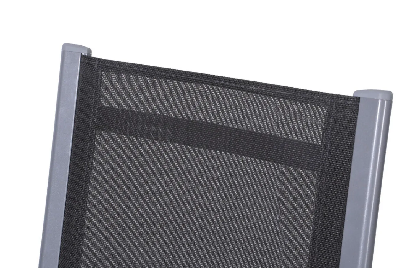 Sale Cubic Garten-Essgruppe, silber/anthrazit/grau, Alu/Textilene, Tisch 160x90 cm, 6 Stapelsessel Garten-Essgruppen