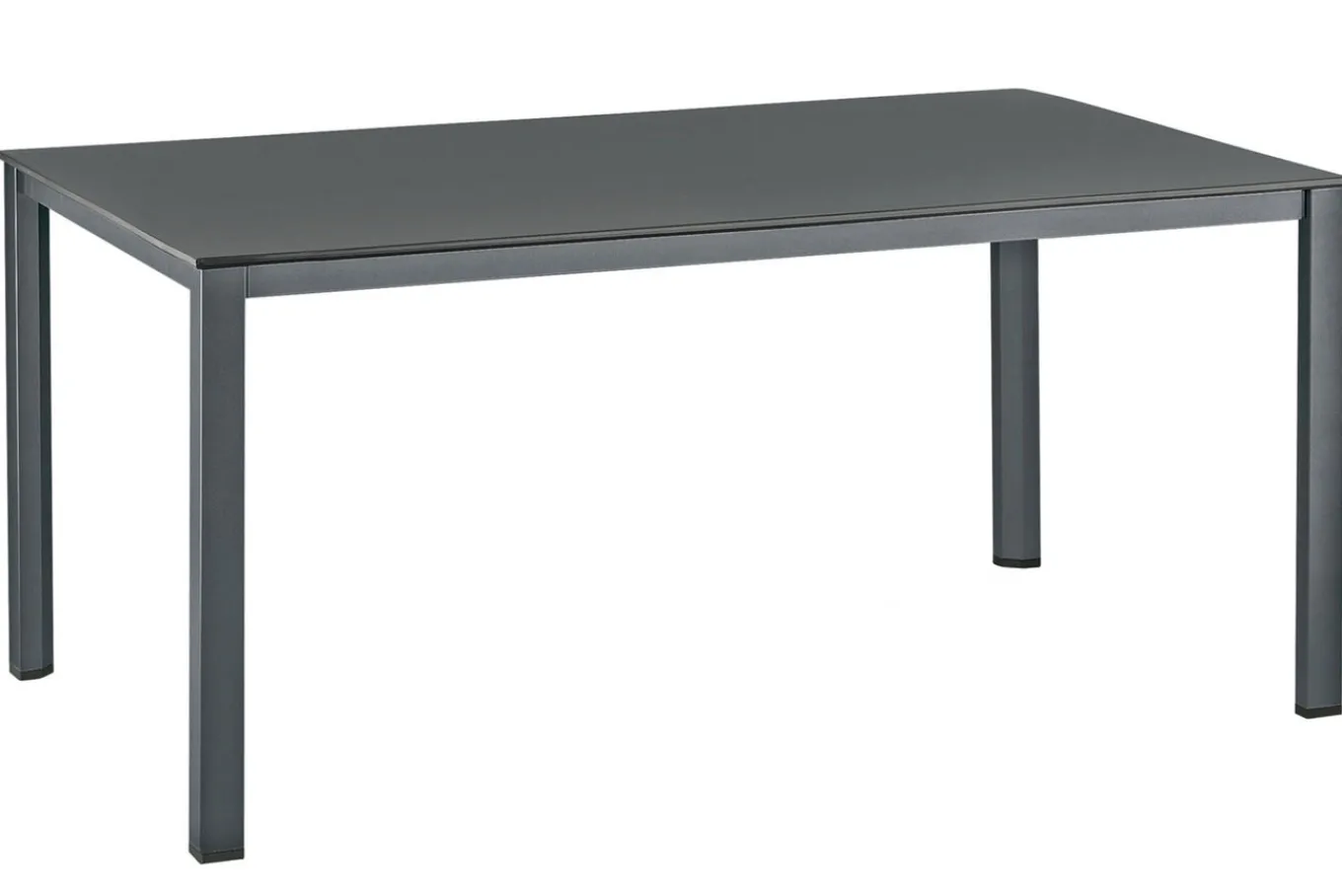 Outlet Esstischgruppe, anthrazit/anthrazit, Kettalux-Plus Dining-Tisch 160x95cm, 6 Stapelsessel Altura Garten-Essgruppen|Aluminium-Gartenmöbel