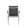 Clearance Esstischgruppe, silber/anthrazit, Kettalux-Plus Dining-Tisch 160x95cm, 6 Stapelsessel BasicPlus Garten-Essgruppen|Aluminium-Gartenmöbel