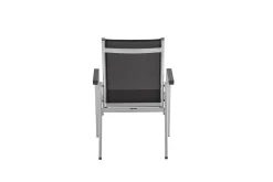 Clearance Esstischgruppe, silber/anthrazit, Kettalux-Plus Dining-Tisch 160x95cm, 6 Stapelsessel BasicPlus Garten-Essgruppen|Aluminium-Gartenmöbel