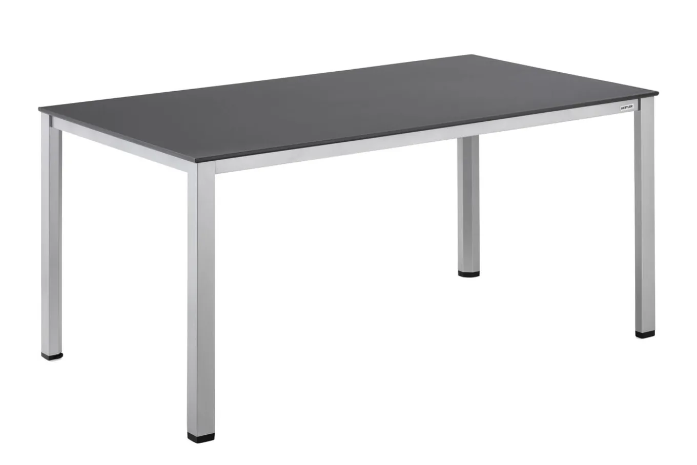 Clearance Esstischgruppe, silber/anthrazit, Kettalux-Plus Dining-Tisch 160x95cm, 6 Stapelsessel BasicPlus Garten-Essgruppen|Aluminium-Gartenmöbel