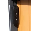Best Exklusivmodell BasicPlus Pro, Garten-Essgruppe mit LED-Beleuchtung, anthrazit/natur, Alu/Holzimitat, 240 x 100 cm, 4 Klappstühle Garten-Essgruppen