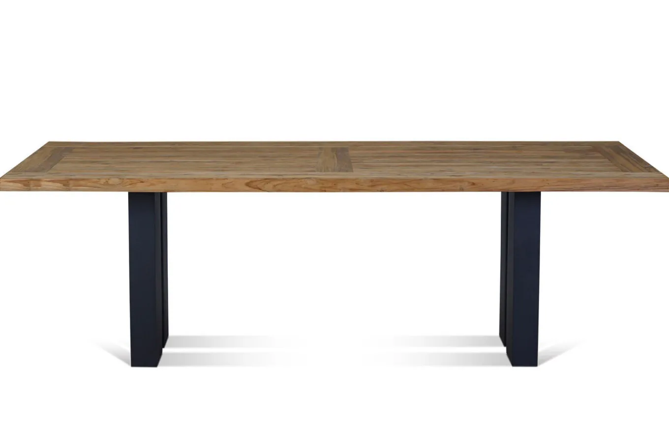 Clearance Garten-Essgruppe, anthrazit/natur, Alu/Teak, Tisch ca. 220 x 100 cm, wetterfest, pflegeleicht, robust, 6 Klappstühle Garten-Essgruppen|Aluminium-Gartenmöbel