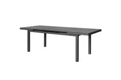 Discount Garten-Essgruppe, anthrazit/bordeaux, Alu/Polyester, 180/240 x 100 cm, ausziehbar, 6 Klappstühlen inkl. Auflagen Garten-Essgruppen