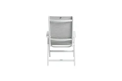Best Garten-Essgruppe, hellgrau/weiß, Aluminium/Outdoorgewebe, Ausziehbar 180/240 x 100 cm, 8 Klappstühle Garten-Essgruppen|Aluminium-Gartenmöbel