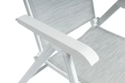 Best Garten-Essgruppe, hellgrau/weiß, Aluminium/Outdoorgewebe, Ausziehbar 180/240 x 100 cm, 8 Klappstühle Garten-Essgruppen|Aluminium-Gartenmöbel