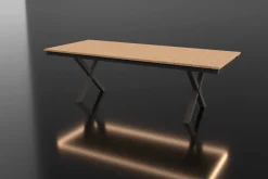 New Garten-Essgruppe mit LED-Beleuchtung, anthrazit/natur, Aluminium/Holzimitat/Textilene, 240 x 100 cm Tisch, 6 Klappstühle Garten-Essgruppen|Aluminium-Gartenmöbel