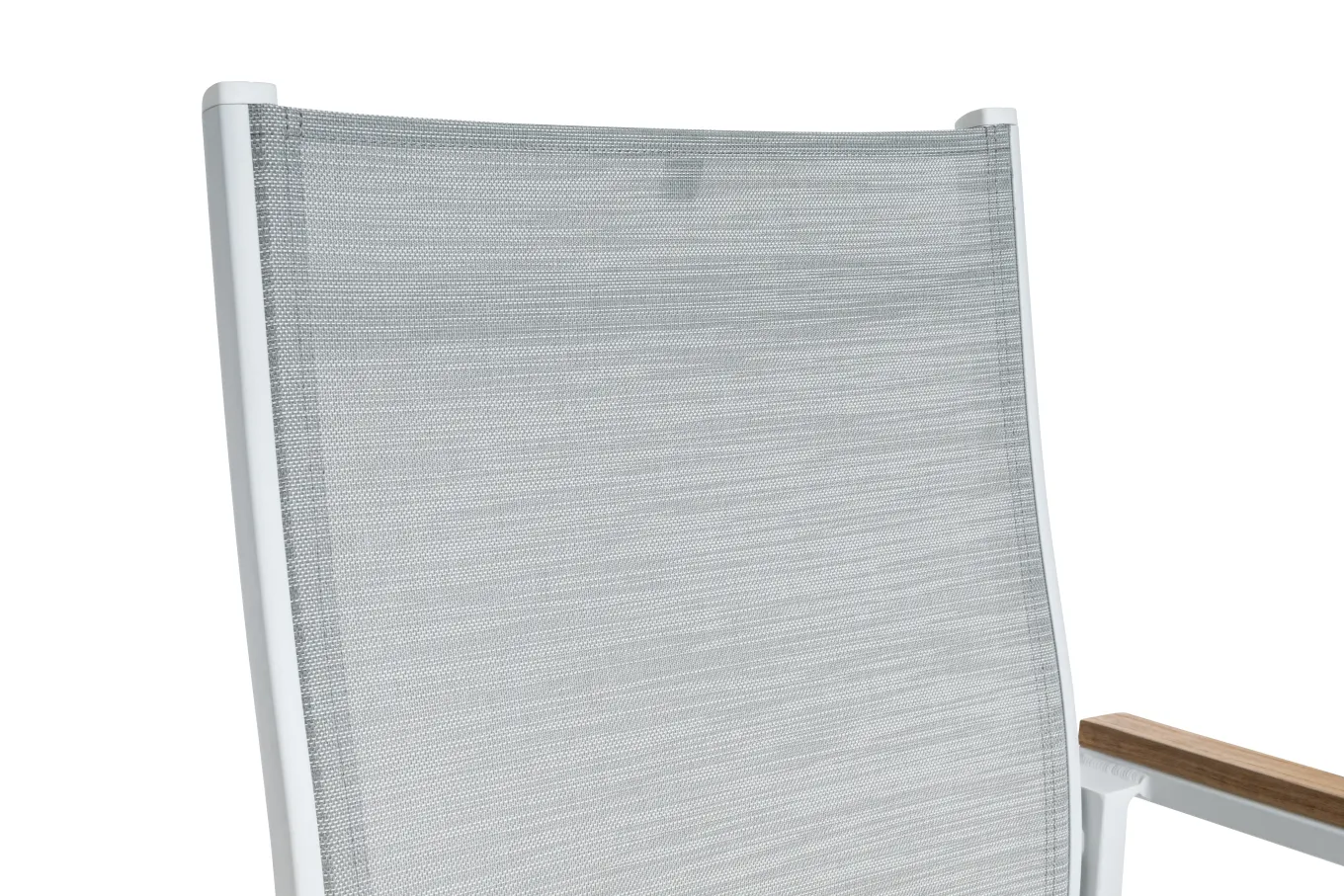 Clearance Garten-Essgruppe mit 6 Stapelstühlen, weiß/hellgrau, Alu/Textilene, Ausziehtisch mit Glasplatte 180/240 x 100 cm Garten-Essgruppen|Aluminium-Gartenmöbel