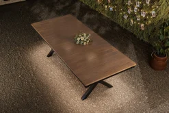 Best Garten-Essgruppe mit LED-Beleuchtung, anthrazit/natur, Aluminium/Holzimitat/Textilene, 240 x 100 cm Tisch, 4 Klappstühle Garten-Essgruppen|Aluminium-Gartenmöbel