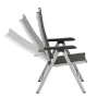 Garten-Essgruppe mit 6 Klappstühlen und Outdoor-Teppich, silber/anthrazit/andorra-weiß, Aluminium/Textilene, ausziehbarer Tisch 180/240 x 100 cm Garten-Essgruppen