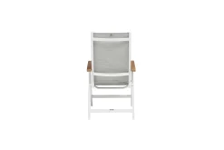 Sale Garten-Essgruppe, weiß matt/hellgrau, Alu/Textilene, Ausziehtisch 180/240 x 100 cm, 8x Klappstuhl Garten-Essgruppen|Aluminium-Gartenmöbel