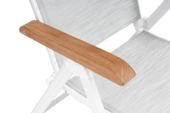 Sale Garten-Essgruppe, weiß matt/hellgrau, Alu/Textilene, Ausziehtisch 180/240 x 100 cm, 8x Klappstuhl Garten-Essgruppen|Aluminium-Gartenmöbel