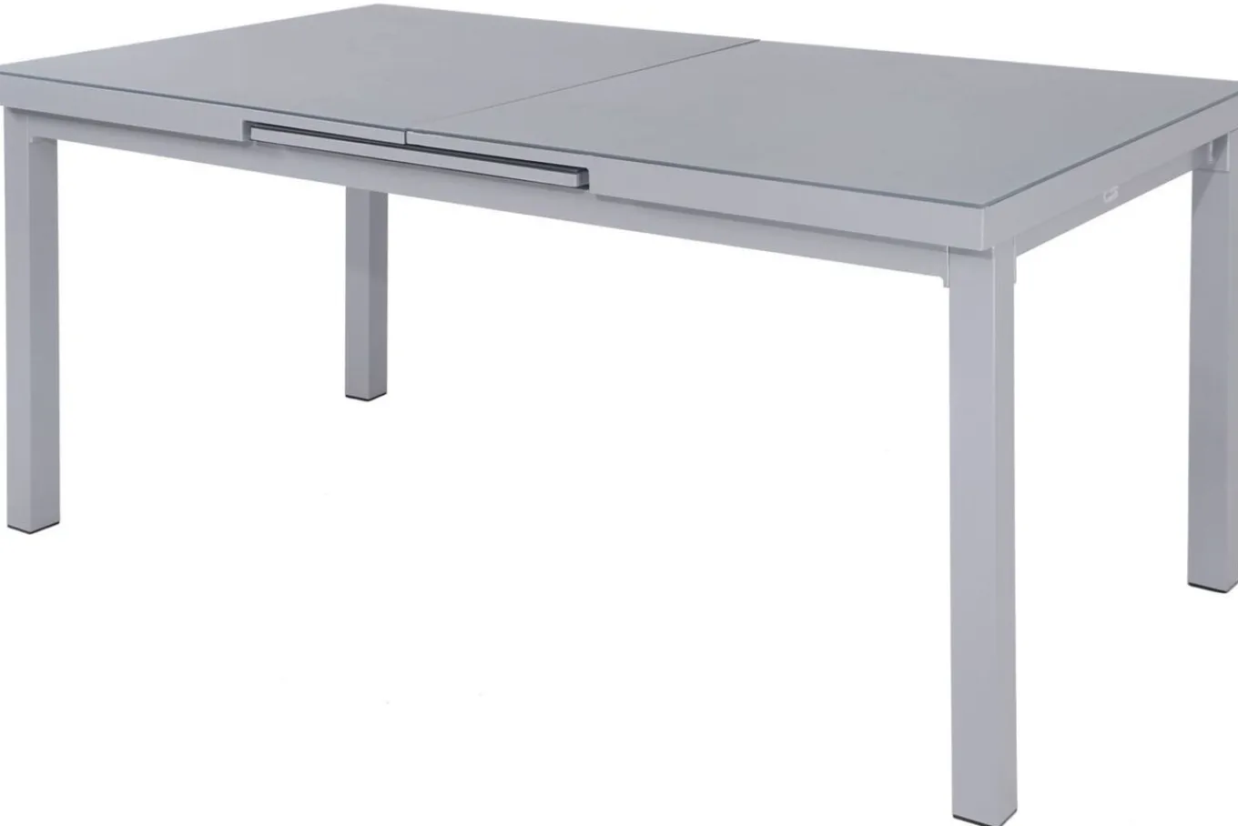Best Granada Garten-Essgruppe, silber, Alu/Textilene, Tisch 180/240x100cm, 6 Stapel-, 2 Klappstühle Aluminium-Gartenmöbel