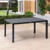 Granada Garten-Essgruppe, Anthrazit, Alu/Spraystone, Tisch 160x95 cm, 4x Klappstühle Aluminium-Gartenmöbel