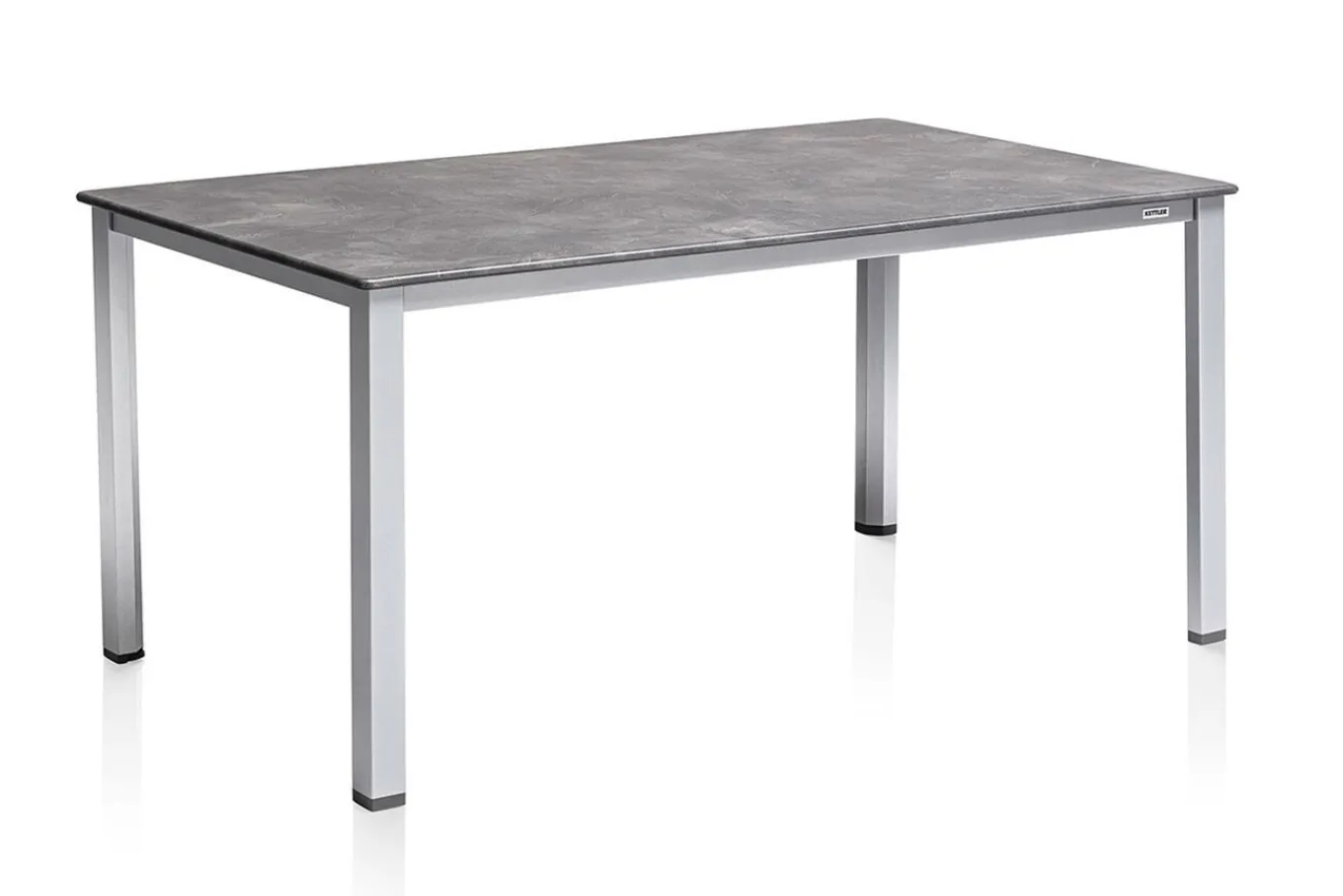 Best Granada Garten-Essgruppe, silber/anthrazit, Alu, Tisch 160x90, 6 Klappstühle Garten-Essgruppen|Aluminium-Gartenmöbel
