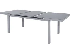 Online Granada Garten-Essgruppe, silber, Alu/Textilene, Tisch 180/240x100cm, 8 Klappstühle Garten-Essgruppen