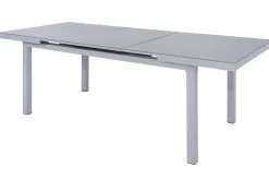 Online Granada Garten-Essgruppe, silber, Alu/Textilene, Tisch 180/240x100cm, 8 Klappstühle Garten-Essgruppen