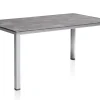 Hot Granada Garten-Essgruppe, silber/anthrazit, Alu, Tisch 160x90, 4 Stapelsessel Garten-Essgruppen|Aluminium-Gartenmöbel