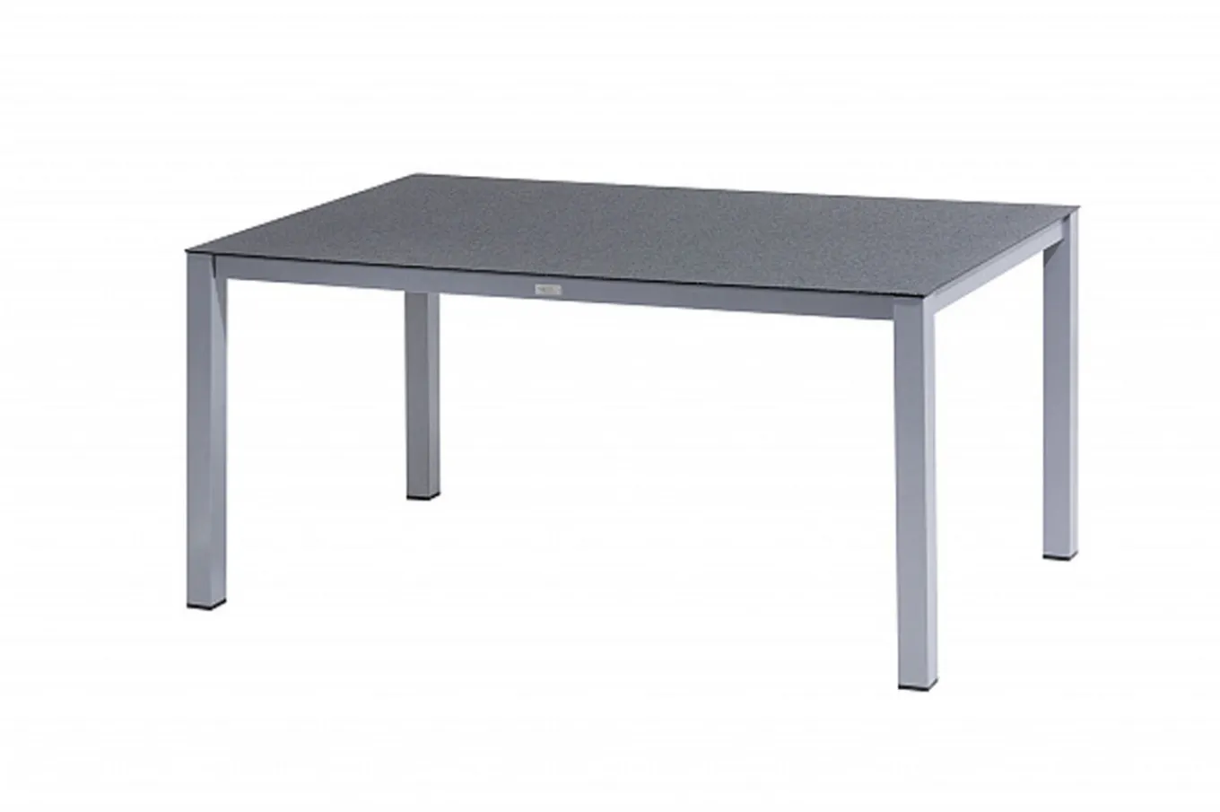 Sale Granada Garten-Essgruppe, silber/anthrazit, Alu/Spraystone/Textil, 160x95 cm, 6 Stapelsessel Garten-Essgruppen|Aluminium-Gartenmöbel