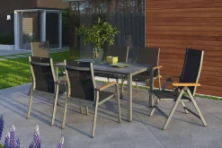 Outlet Granada Klappstuhl, silber/anthrazit, Alu/Textilene, 0301201-0100 Gartenstühle & Gartensessel