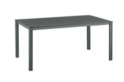 Discount KETTALUX-PLUS/Basic Plus Padded Sitzgruppe, anthrazit, Alu/Textilene, Tisch 160x95 cm, 4 Klappstühle Aluminium-Gartenmöbel