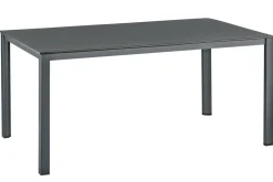 Hot KETTALUX-PLUS/Basic Plus Padded Sitzgruppe, anthrazit, Alu/Textilene, Tisch 160x95 cm, 4 Personen, gepolsterte Sitz - und Rückenfläche Garten-Essgruppen|Aluminium-Gartenmöbel