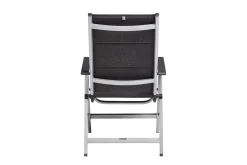 Outlet KETTALUX-PLUS/Basic Plus Padded Sitzgruppe, silber/anthrazit, Alu/Textilene, Tisch 160x95 cm, 6 Klappstühle Garten-Essgruppen|Aluminium-Gartenmöbel