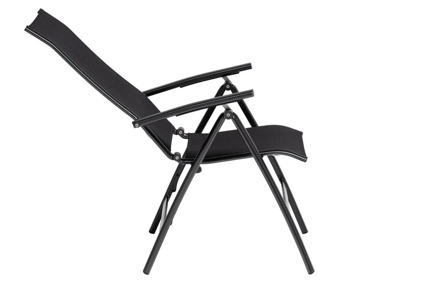 Clearance KETTALUX-PLUS/Legato Curve Sitzgruppe, anthrazit, Alu/Textilene, Tisch 160x95 cm, 4 Klappstühle Garten-Essgruppen|Aluminium-Gartenmöbel