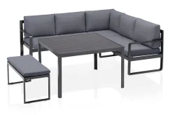 Online Ocean Dining-Lounge, anthrazit/grau, 223 x 200 cm, inkl. Kissen, 0320831-7100 Garten-Essgruppen|Aluminium-Gartenmöbel