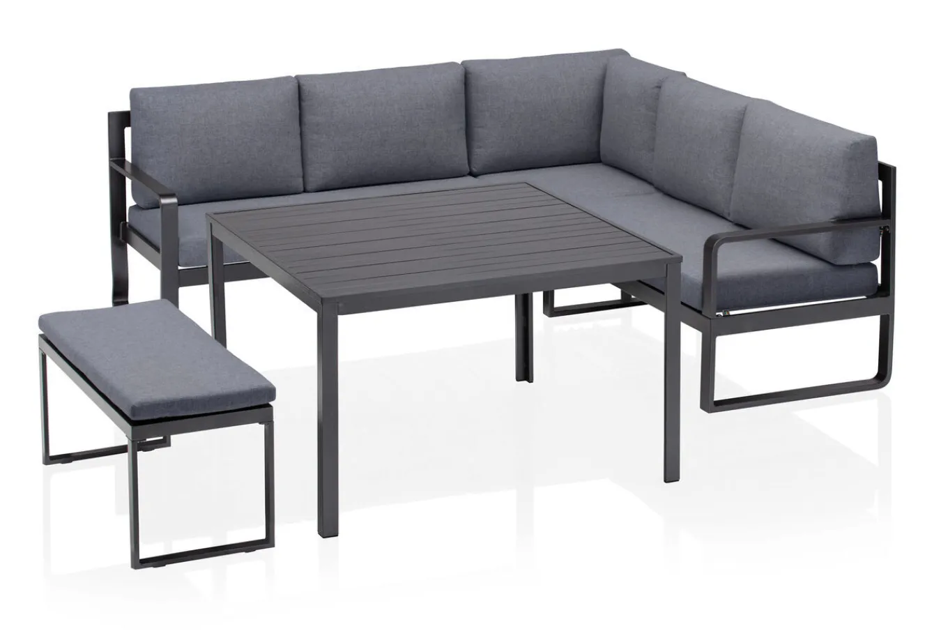 Online Ocean Dining-Lounge, anthrazit/grau, 223 x 200 cm, inkl. Kissen, 0320831-7100 Garten-Essgruppen|Aluminium-Gartenmöbel