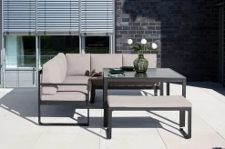 Hot Ocean Dining-Lounge Exklusivmodell, anthrazit/taupe, 220 x 200 cm, inkl. Kissen, 0320831-7000 Gartenlounge