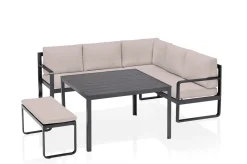 Hot Ocean Dining-Lounge Exklusivmodell, anthrazit/taupe, 220 x 200 cm, inkl. Kissen, 0320831-7000 Gartenlounge