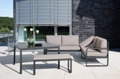 Hot Ocean Dining-Lounge Exklusivmodell, anthrazit/taupe, 220 x 200 cm, inkl. Kissen, 0320831-7000 Gartenlounge